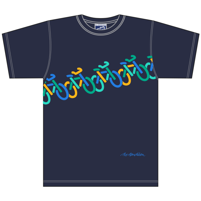 T-SHIRT ADULT UPHILL DOWNHILL BLUE 