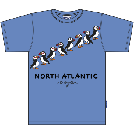 T-SHIRT ADULT PUFFINS BLUE