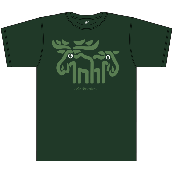 T-SHIRT VOKSEN ELGE FLASKEGRN