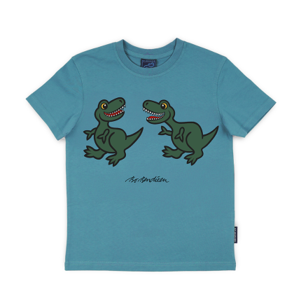 T-SHIRT KIDS 2 T-REX TURQUOISE 