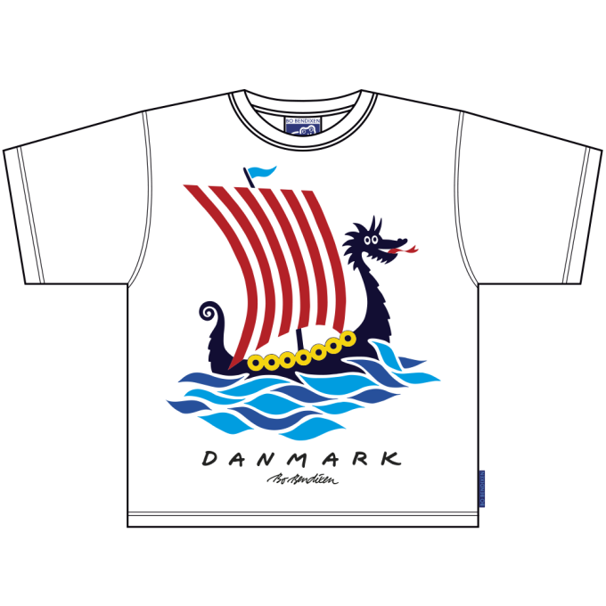 T-SHIRT BRN DRAGESKIB HVID
