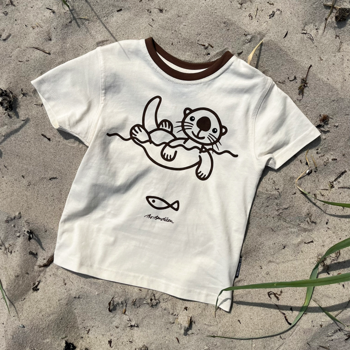T-SHIRT KIDS SEA OTTER BEIGE 