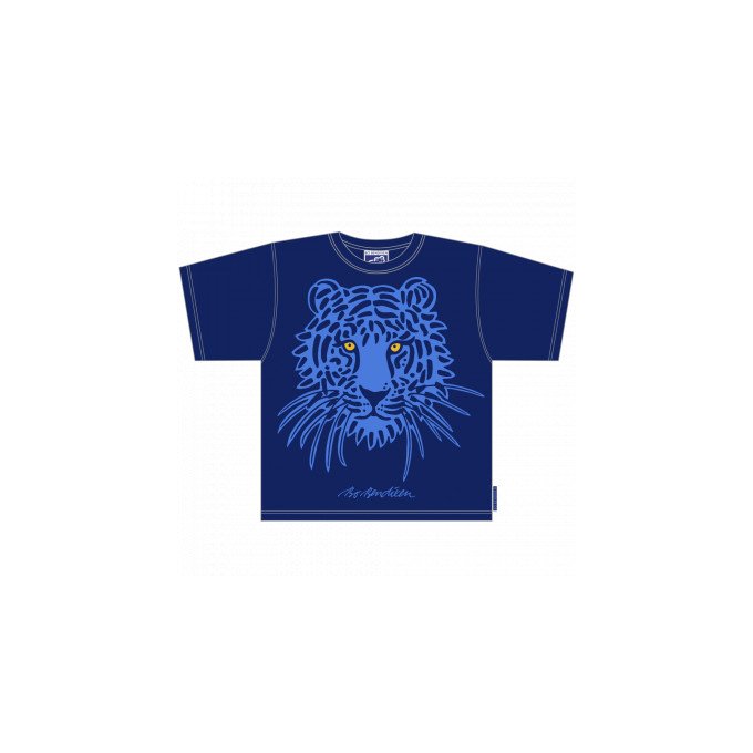 T-SHIRT KIDS TIGER HEAD DARK BLUE
