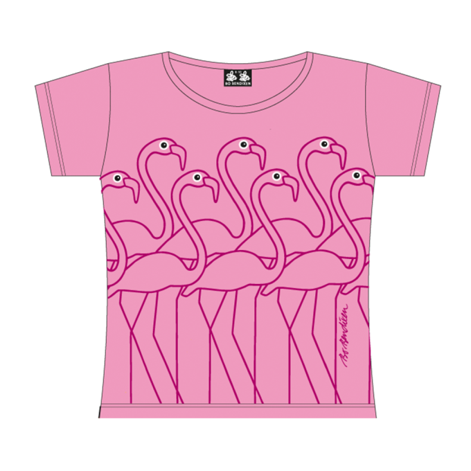 T-SHIRT BRN SLIM FIT FLAMINGO PINK