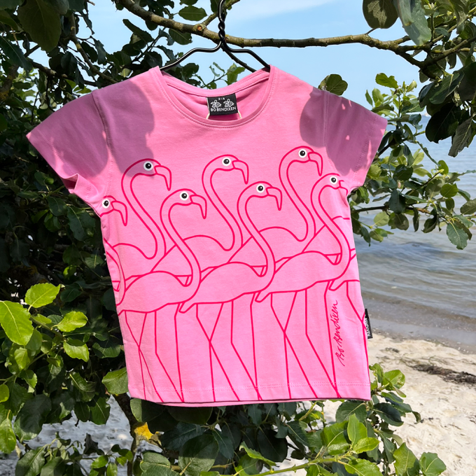 T-SHIRT KIDS SLIM FIT FLAMINGO PINK 