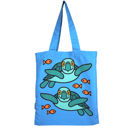 TOTEBAG W POUCH SEA TURTLE