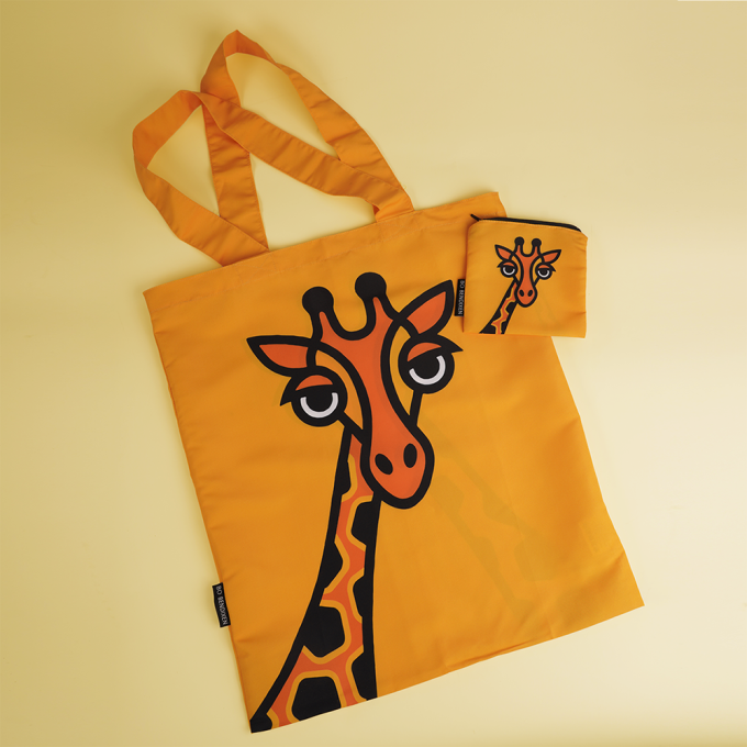 TOTEBAG W POUCH GIRAFFE