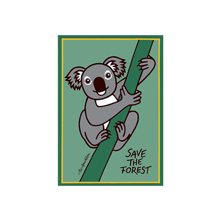 POSTCARD KOALA GREEN