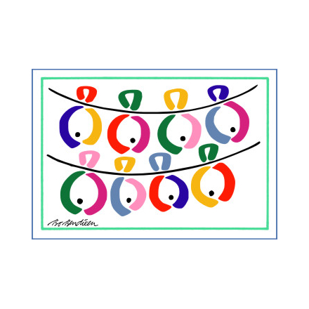 POSTKORT FISK P SNOR HVID