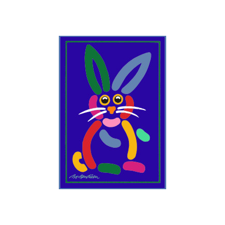 POSTCARD RABBIT NAVY