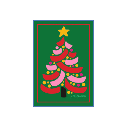 POSTCARD CHRISTMAS TREE GREEN 