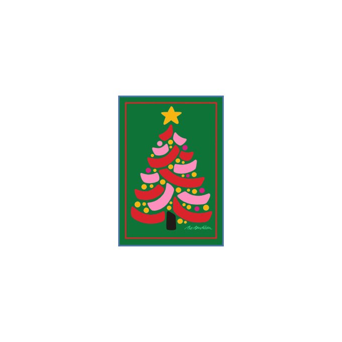 POSTCARD CHRISTMAS TREE GREEN 