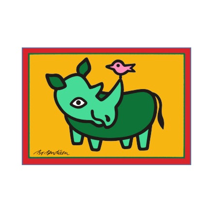 POSTCARD RHINO