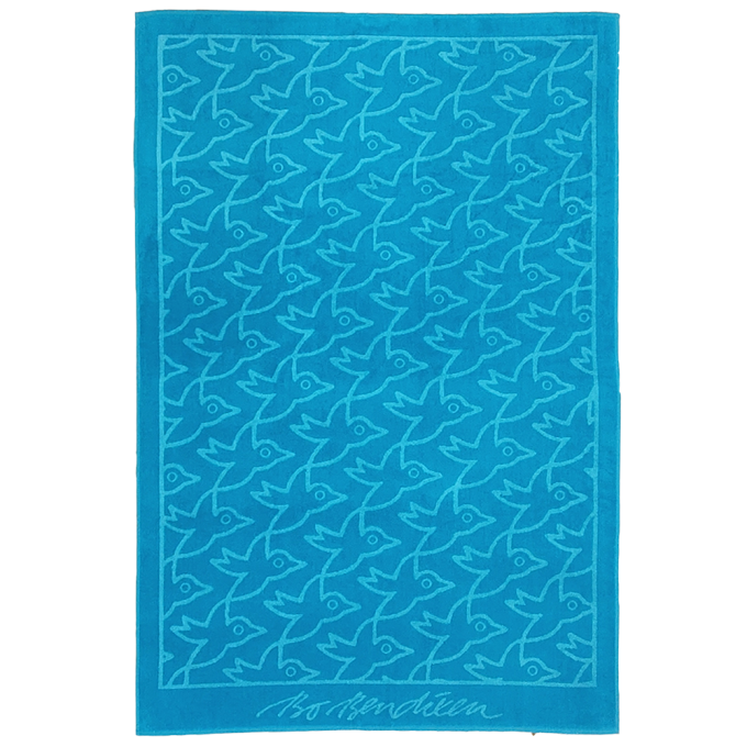 TOWEL BIRDS TURQUOISE 100x150
