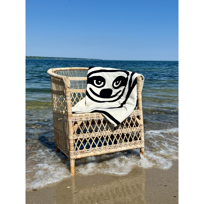 PLAID LAZY GUY BEIGE/SORT 130 X 180