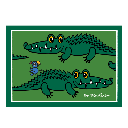 KORT KROKODILLE GR�N