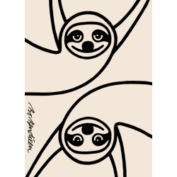 PLAID LAZY GUY BEIGE/SORT 130 X 180