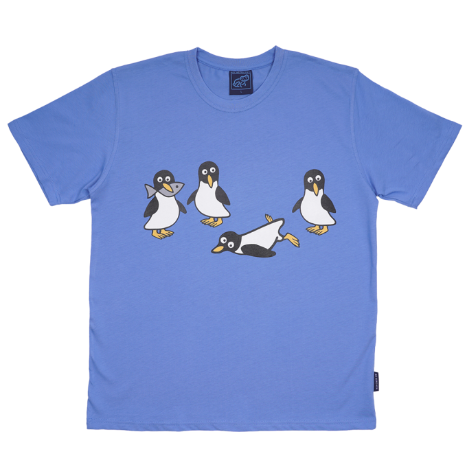 T-SHIRT ADULT PENGUIN BLUE