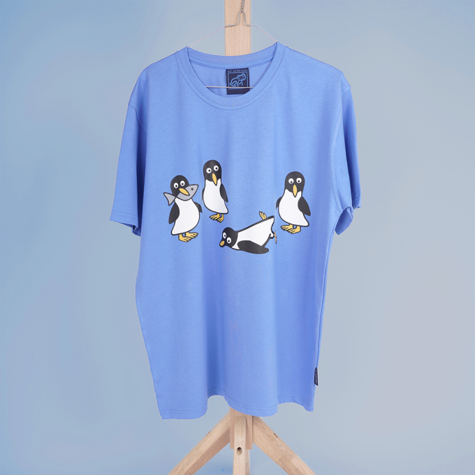 T-SHIRT ADULT PENGUIN BLUE