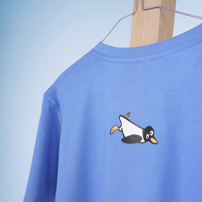 T-SHIRT ADULT PENGUIN BLUE
