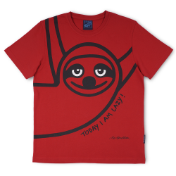 T-SHIRT ADULT LAZY GUY RED