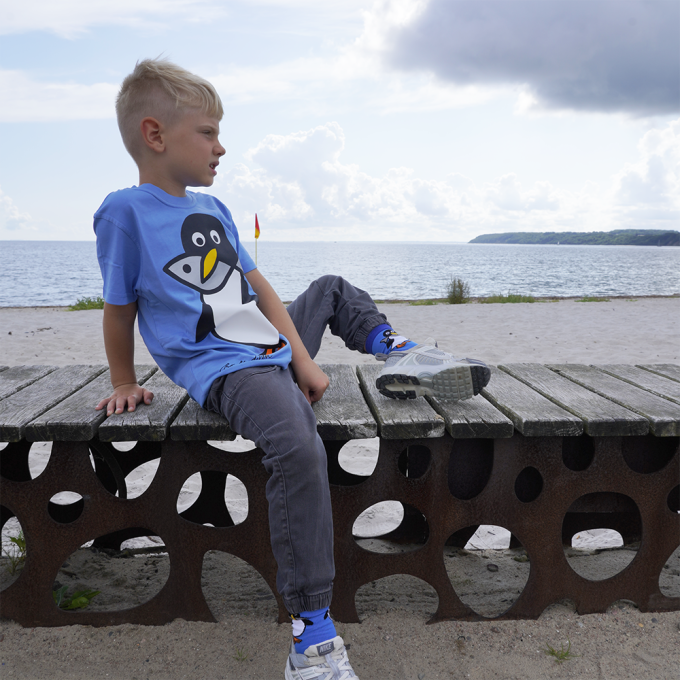 T-SHIRT KIDS PENGUIN BLUE