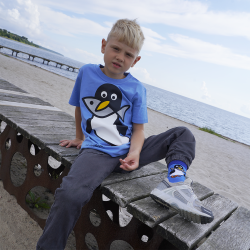 T-SHIRT KIDS PENGUIN BLUE