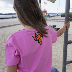 T-SHIRT  KIDS SLIM FIT GIRAFFE PINK