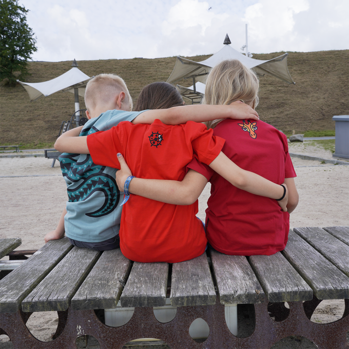 T-SHIRT KIDS 3 LADY BUGS RED