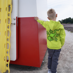 SWEATSHIRT KIDS W HOOD AND ZIPPER GECKO LIME