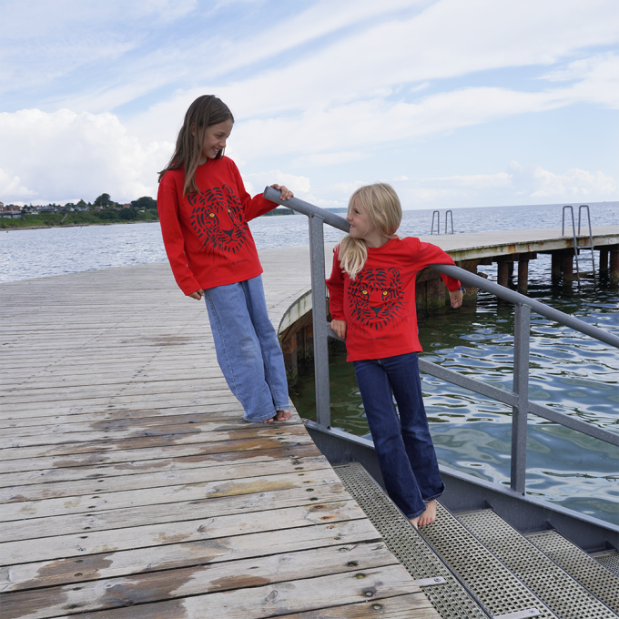 T-SHIRT KIDS LONG SLEEVED TIGER RED