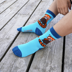 SOCKS RED PANDA BLUE