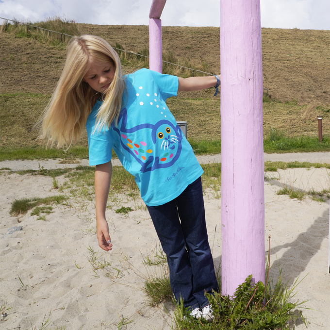 T-SHIRT KIDS SEAL TURQUOISE