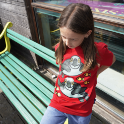 T-SHIRT KIDS SEA TURTLE RED