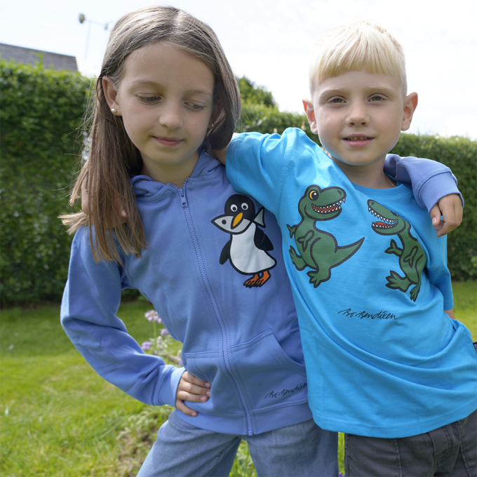 T-SHIRT KIDS 2 T-REX TURQUOISE 