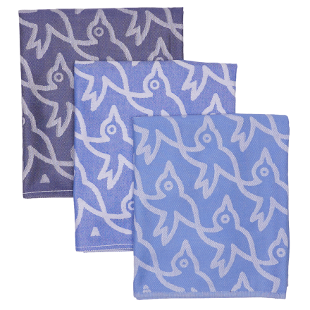 TEA TOWELS BIRDS 3-PACK