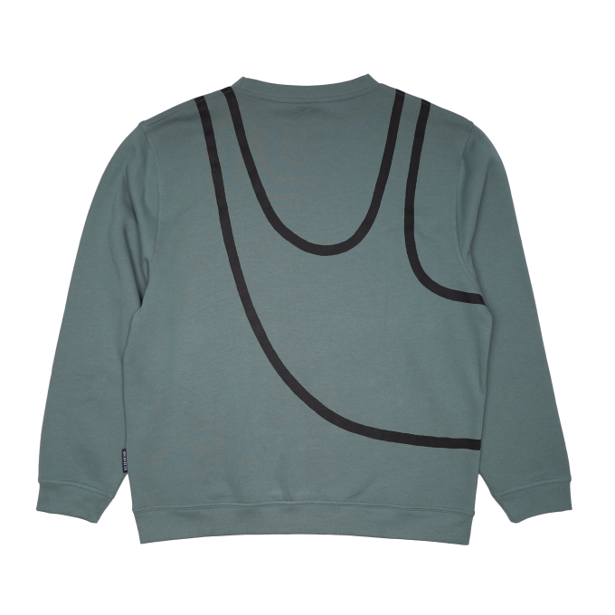 SWEATSHIRT ADULT W ROUND NECK LAZY GUY GREEN