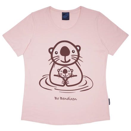 T-SHIRT SLIM FIT SEA OTTER WITH BABY PINK
