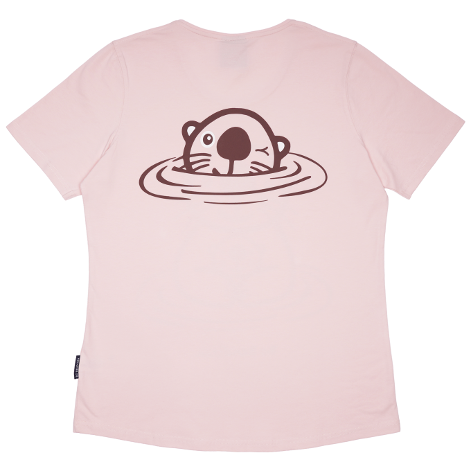 T-SHIRT SLIM FIT SEA OTTER WITH BABY PINK