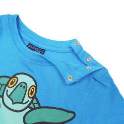T-SHIRT LONG SLEEVED BABY SEA TURTLE TURQUOISE