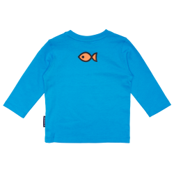 T-SHIRT LONG SLEEVED BABY SEA TURTLE TURQUOISE