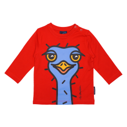 T-SHIRT LONG SLEEVED BABY OSTRICH RED