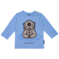 T-SHIRT LONG SLEEVED BABY SEA OTTER WITH BABY LIGHT BLUE
