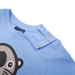 T-SHIRT LONG SLEEVED BABY SEA OTTER WITH BABY LIGHT BLUE