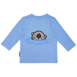 T-SHIRT LONG SLEEVED BABY SEA OTTER WITH BABY LIGHT BLUE