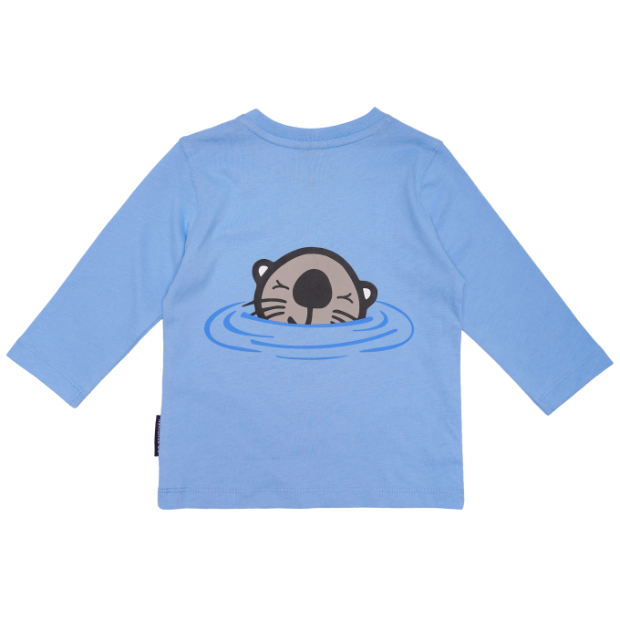 T-SHIRT LONG SLEEVED BABY SEA OTTER WITH BABY LIGHT BLUE
