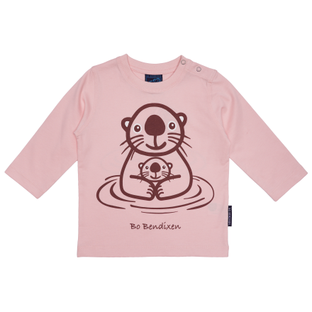T-SHIRT LONG SLEEVED BABY SEA OTTER WITH BABY PINK