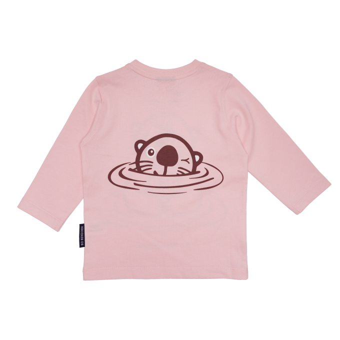 T-SHIRT LONG SLEEVED BABY SEA OTTER WITH BABY PINK