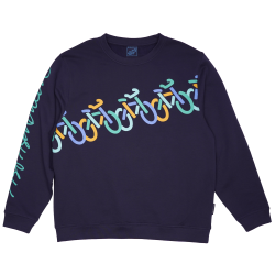 SWEATSHIRT ADULT W ROUND NECK UPHILL DOWNHILL NAVY