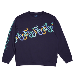 SWEATSHIRT VOKSEN M RUND HALS UPHILL DOWNHILL NAVY
